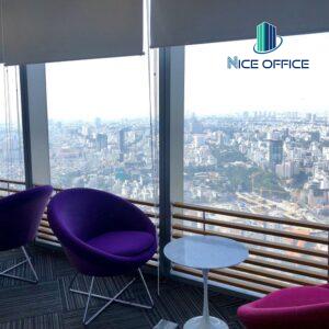 Khu vực tiếp khách chung tại văn phòng trọn gói Bitexco