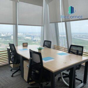 Phòng làm việc 4 chỗ tại văn phòng trọn gói Bitexco với 2 mặt view toàn cảnh thành phố