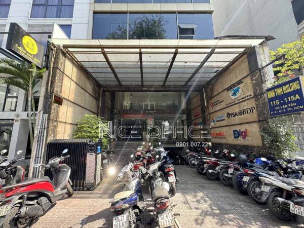 Mặt tiền tòa nhà Minh Tinh Building đường Võ Văn Tần, quận 3