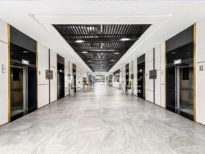 Sảnh thang máy tại Viettel Complex Tower A