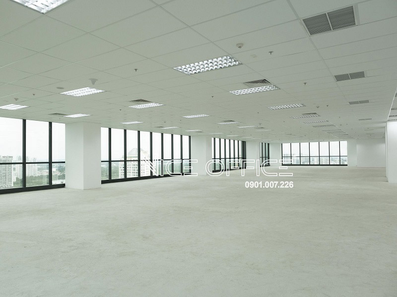 Mặt bằng nguyên sàn tại tòa nhà UOA Tower có độ thông suốt cao, thích hợp để thuê văn phòng cho công ty làm việc từ xa
