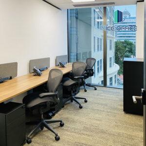 Không gian làm việc 3 chỗ tại văn phòng trọn gói Friendship với nội thất cao cấp