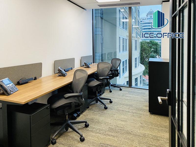 Không gian làm việc 3 chỗ tại văn phòng trọn gói Friendship với nội thất cao cấp