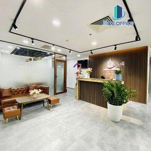 Khu vực sảnh đón khách và lễ tân tại văn phòng trọn gói 5S TNR Tower