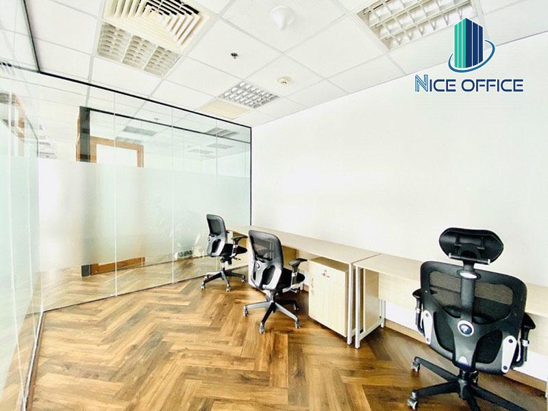 Phòng làm việc size 3 chỗ đầy đủ nội thất tại văn phòng trọn gói 5S TNR Tower
