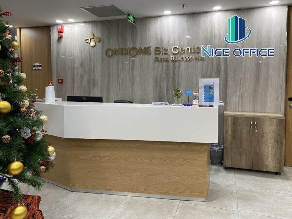 Khu vực lễ tân tại văn phòng trọn gói CJ Tower