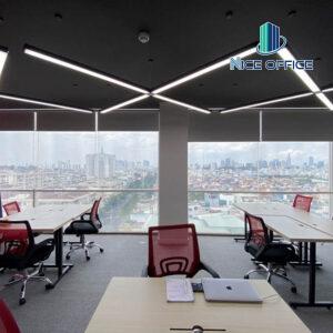 Khu vực chỗ ngồi chia sẽ tại văn phòng trọn gói Mindx Phú Nhuận