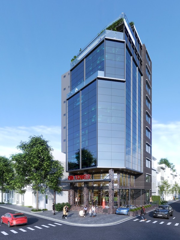 Phối cảnh hiện đại của toà nhà văn phòng HN Tower trên đường Huỳnh Văn Bánh