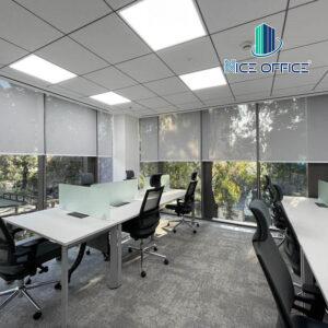 Phòng làm việc trọn gói tại The Nexx được trang bị đầy đủ bàn ghế nội thất cao cấp