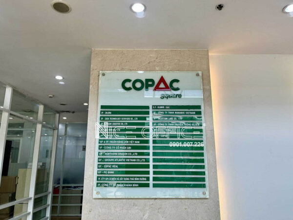 Bảng tên công ty đang cho thuê tại tòa nhà Copac Square quận 4