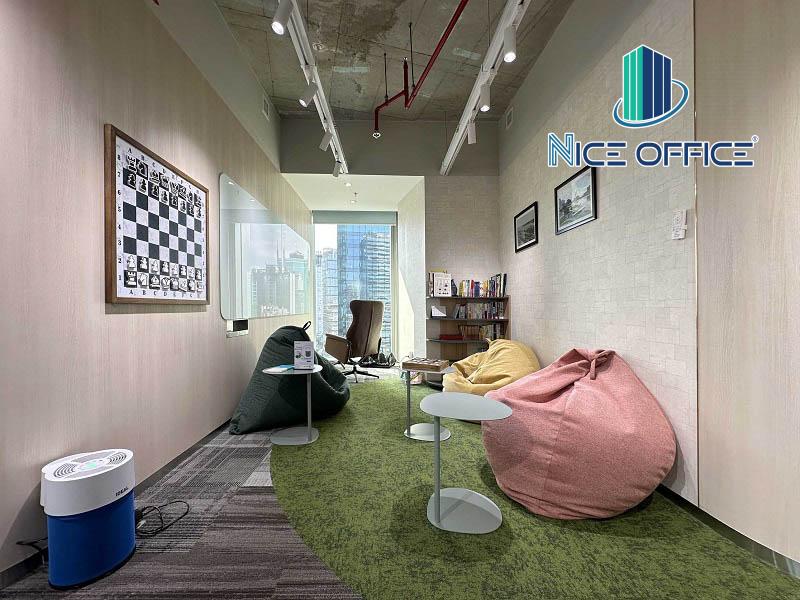 Khu vực không gian chung trong văn phòng trọn gói dùng để thư giãn tại Cocoro The Nexus