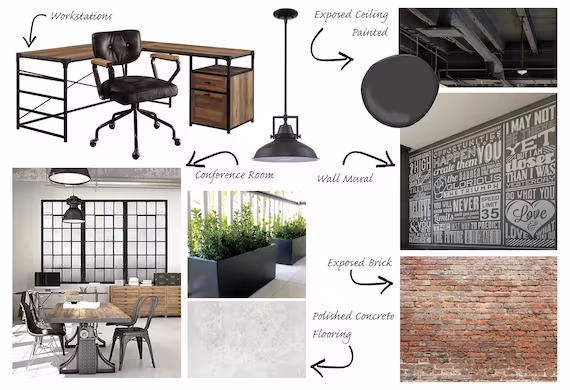 Một moodboard trong trang trí văn phòng tiêu biểu