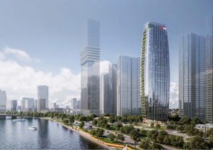 Vị trí toà nhà văn phòng UOB bên bờ Tây, đường ven sông Sài Gòn