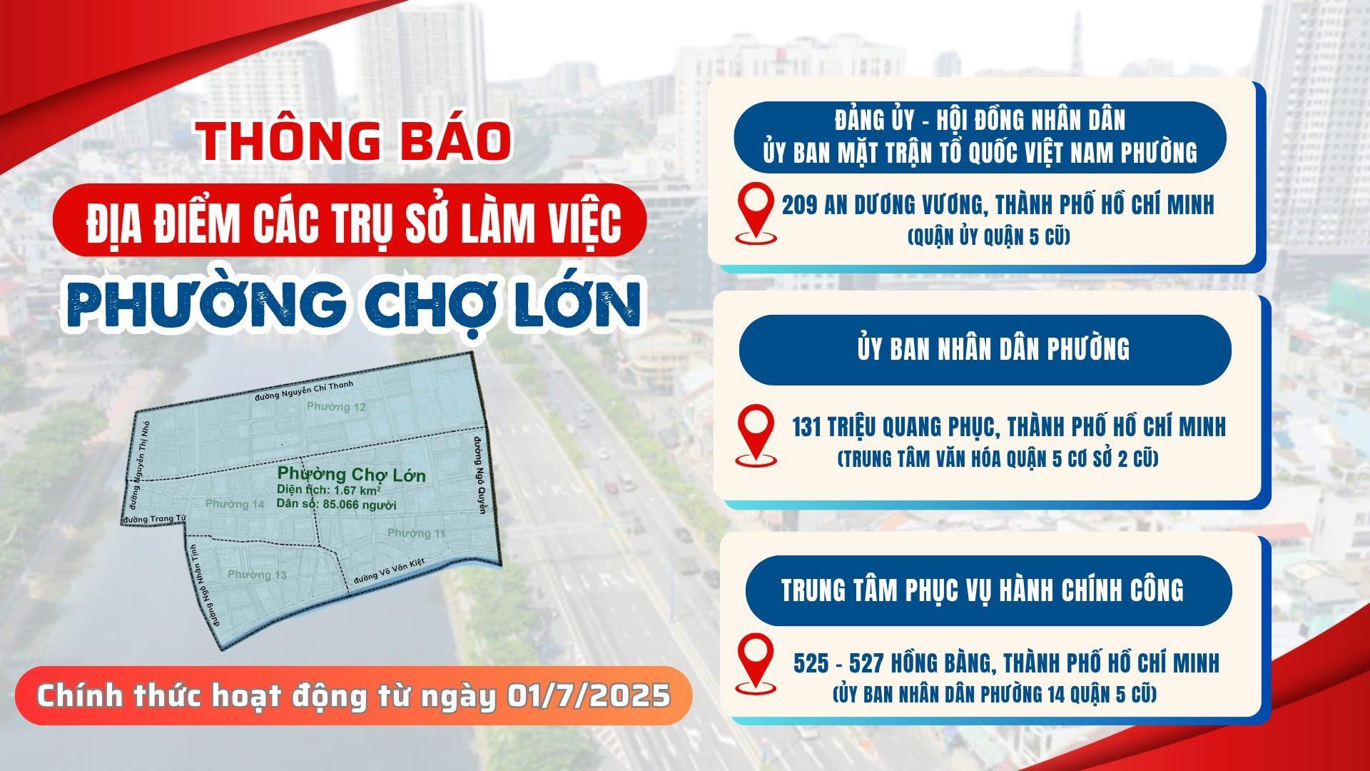 Thông tin phường Chợ Lớn sau sáp nhập