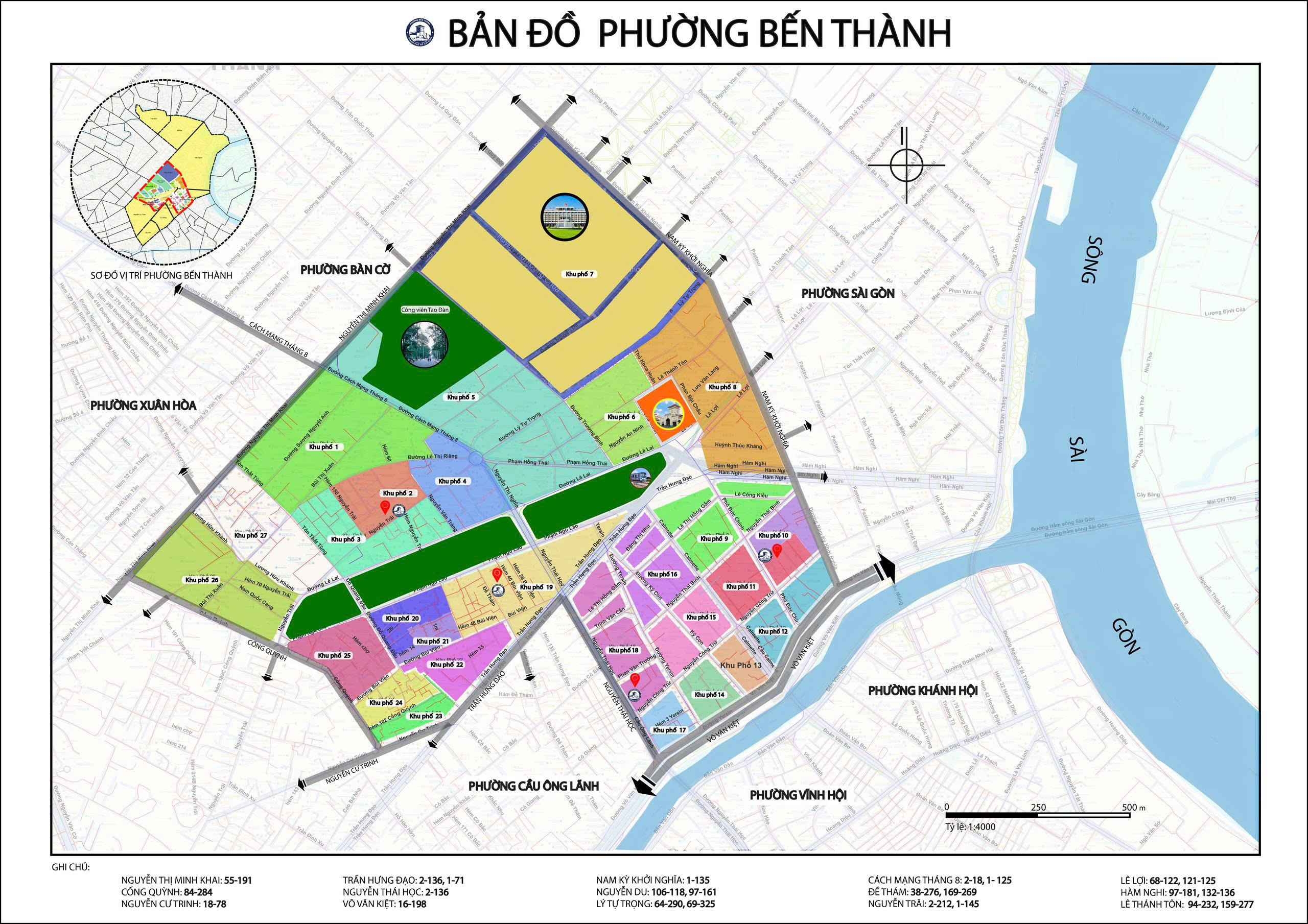 Bản đồ địa giới hành chính phường Bến Thành