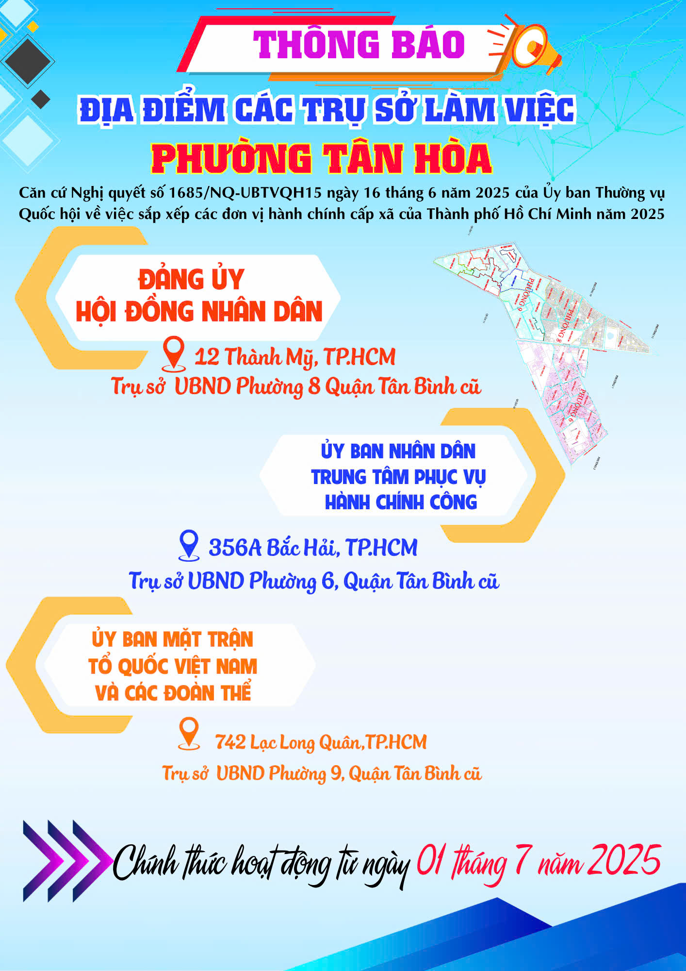 Thông tin phường Tân Hòa sau sáp nhập