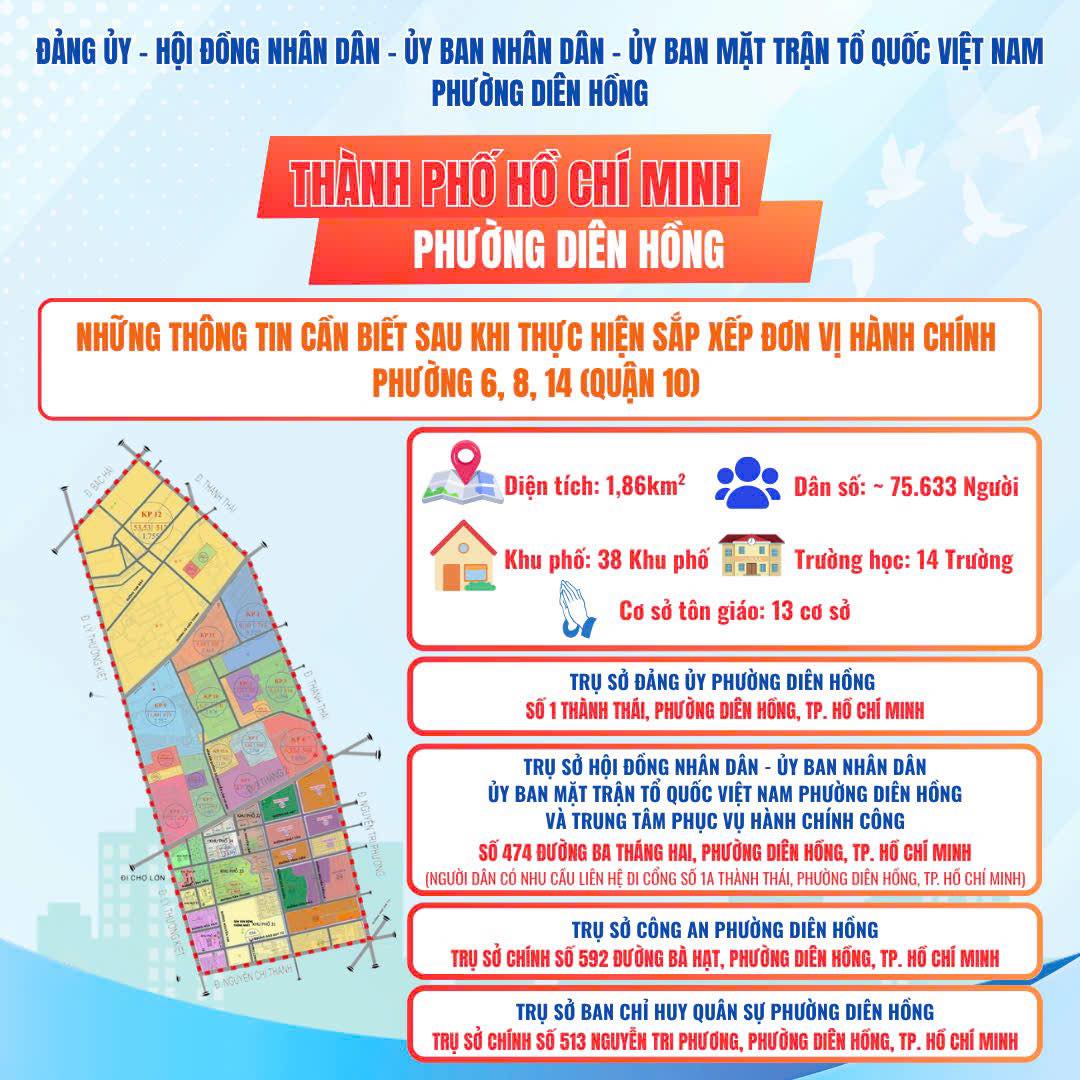 Thông tin phường Diên Hồng sau sáp nhập