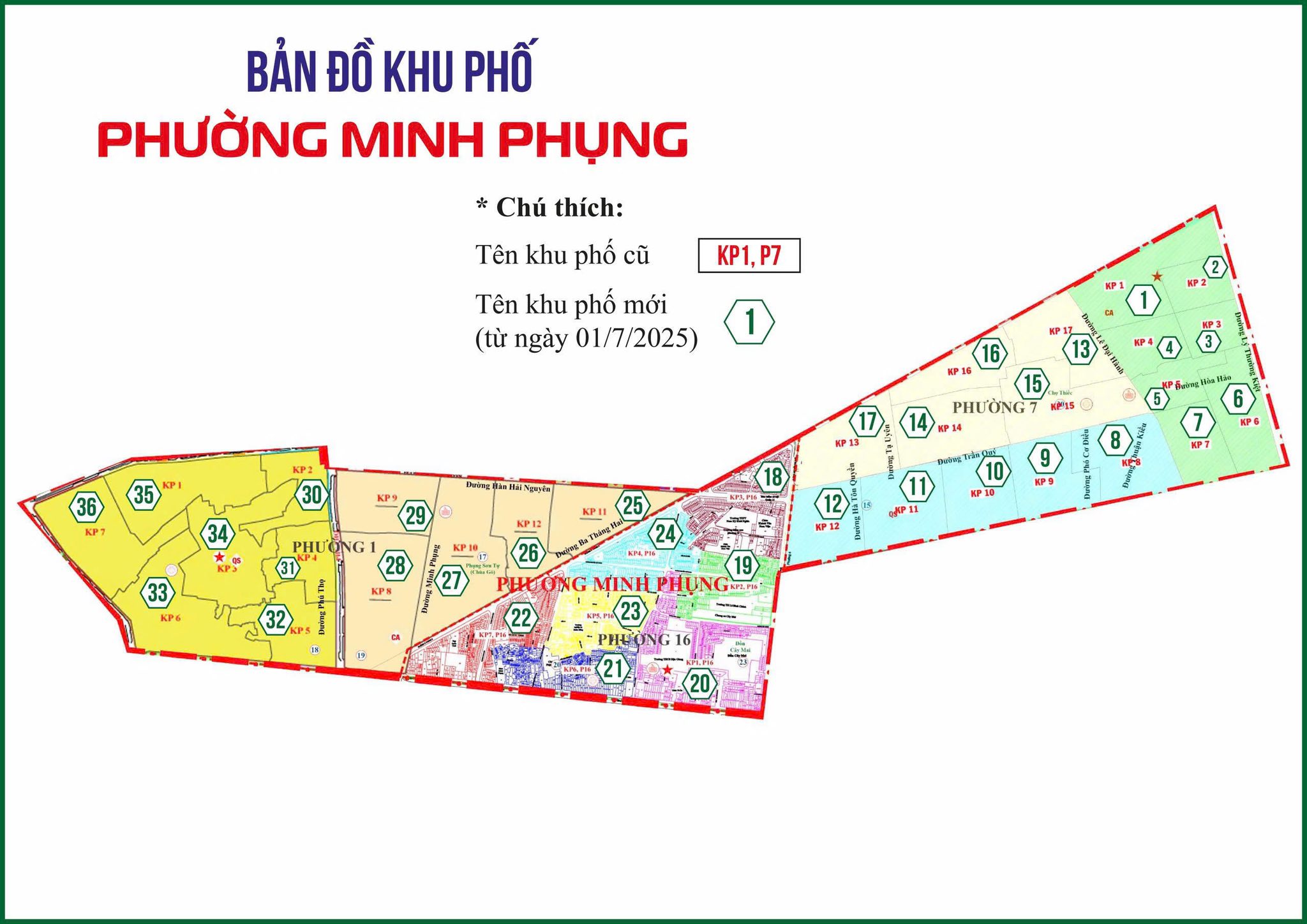 Sơ đồ phường Minh Phụng sau sáp nhập
