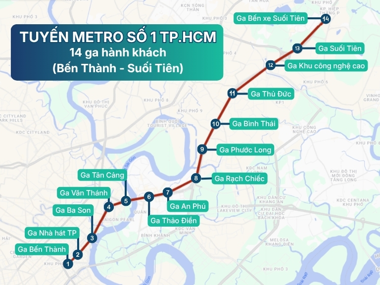 Các tuyến Metro Số 1 TPHCM