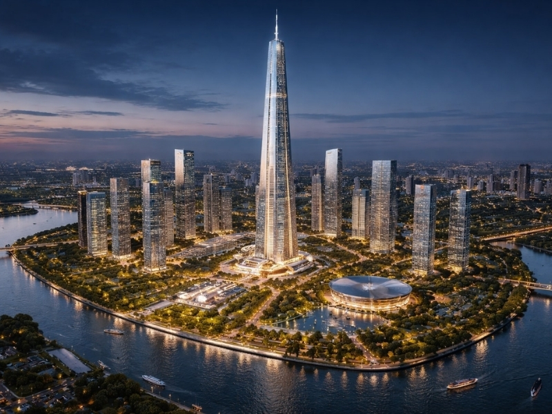 Hồ Chí Minh sắp có toà tháp 99 tầng cao 500m tại Thủ Thiêm?