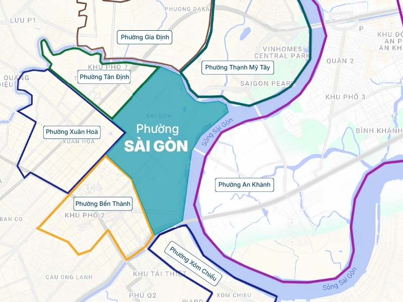 Phường Sài Gòn giáp với phường nào?