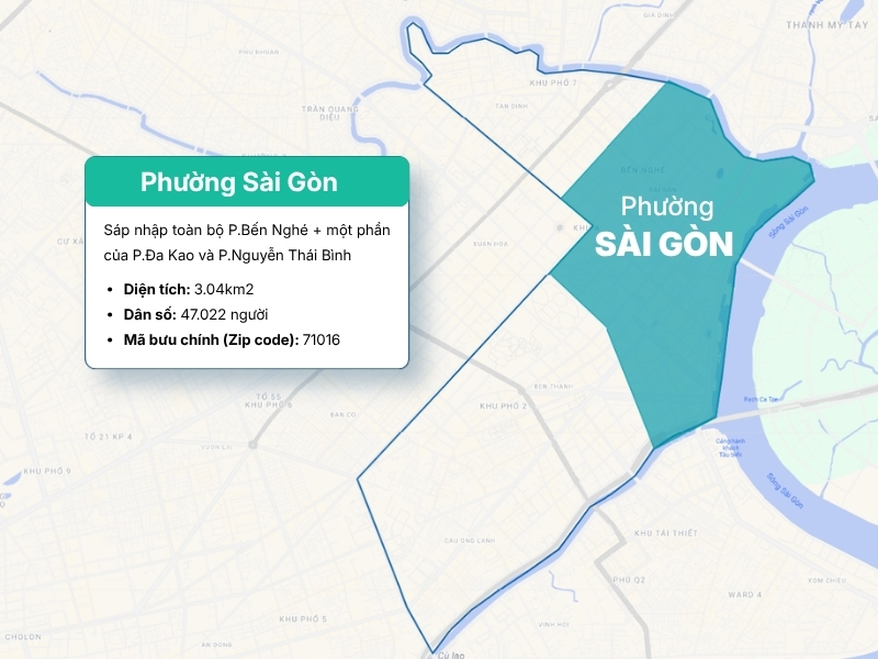 Phường Sài Gòn sau khi sáp nhập