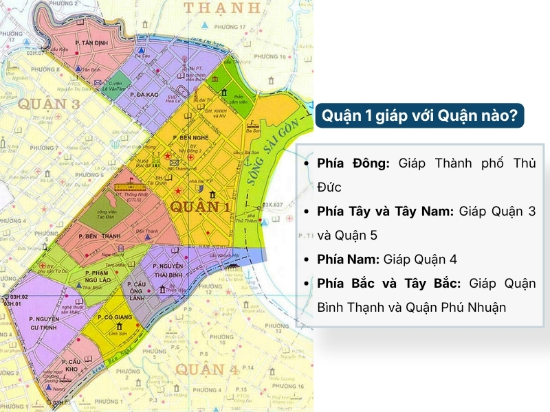 Quận 1 giáp với Quận nào?