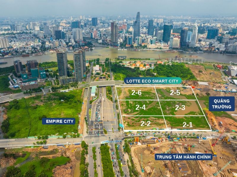 Bản đồ lô đất vị trí dự án Lotte Eco Smart City Thủ Thiêm